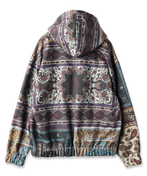 amok（アモク）の「PERSIAN PRINTED ZIPUP HOODIE（パーカー・メンズ・ブラック/マルチ・S/M/L）」の6枚目の写真