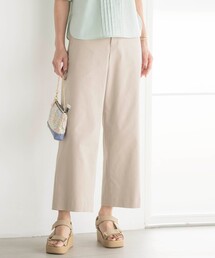 【洗える】リネンストレッチ ワイド パンツ