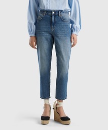 5ポケットクロップド丈テーパードボーイフレンドデニムパンツ