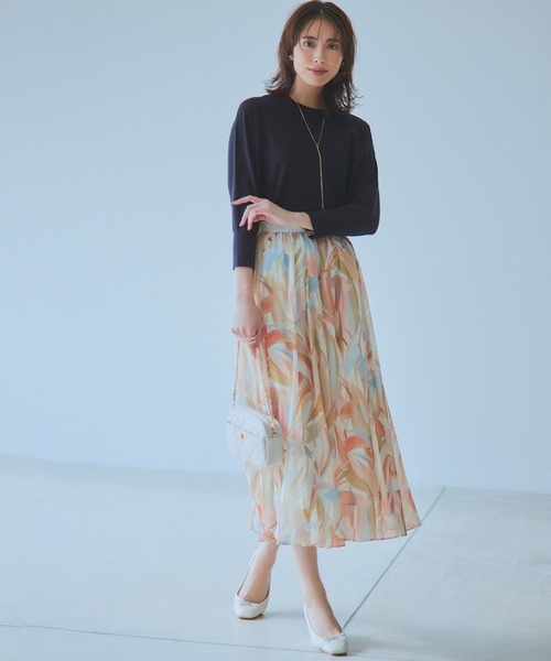 23区 S（ニジュウサンクチイサイサイズ）の「【洗える】コンフォートストレッチ ドルマン ニット（ニット/セーター・レディース・ベージュ系/オレンジ系/ブルー系/スモーキーグリーン系/ネイビー系・32）」の6枚目の写真