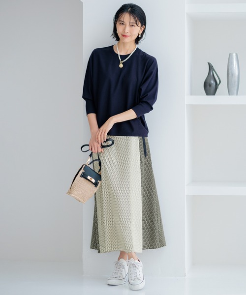 23区 S（ニジュウサンクチイサイサイズ）の「【洗える】コンフォートストレッチ ドルマン ニット（ニット/セーター・レディース・ベージュ系/オレンジ系/ブルー系/スモーキーグリーン系/ネイビー系・32）」の9枚目の写真