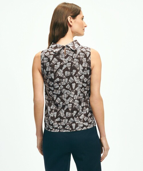 BROOKS BROTHERS（ブルックスブラザーズ）の「コットン/シルク シェルプリント ノットフロント ブラウス（シャツ/ブラウス・レディース・ブラウン・4/0/2）」の13枚目の写真