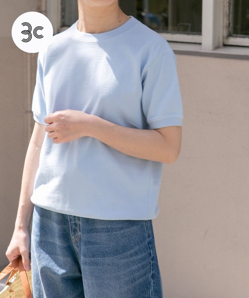 FORK&SPOON(フォークアンドスプーン)の「FORK&SPOON ヘビーウェイト天竺ショートスリーブTシャツ(Tシャツ/カットソー・レディース・グレー系その他/オフホワイト/チャコールグレー/ライトブルー・1)」の4枚目の写真