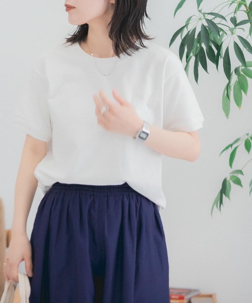 FORK&SPOON(フォークアンドスプーン)の「FORK&SPOON ヘビーウェイト天竺ショートスリーブTシャツ(Tシャツ/カットソー・レディース・グレー系その他/オフホワイト/チャコールグレー/ライトブルー・1)」の5枚目の写真