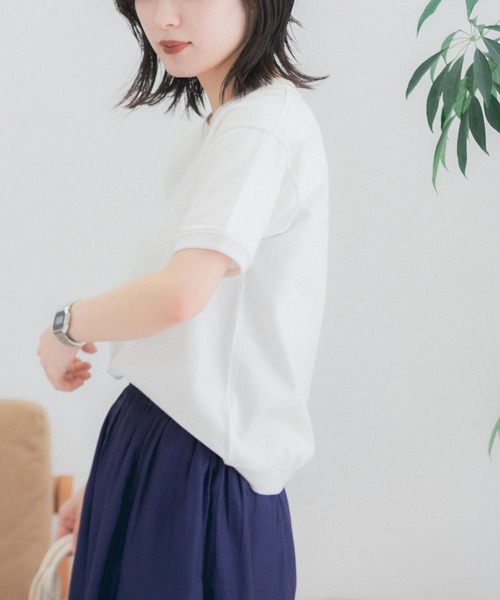 FORK&SPOON(フォークアンドスプーン)の「FORK&SPOON ヘビーウェイト天竺ショートスリーブTシャツ(Tシャツ/カットソー・レディース・グレー系その他/オフホワイト/チャコールグレー/ライトブルー・1)」の6枚目の写真