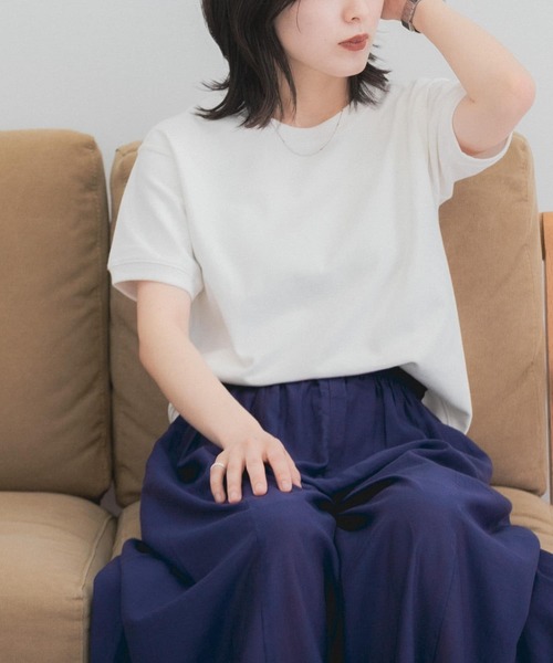 FORK&SPOON(フォークアンドスプーン)の「FORK&SPOON ヘビーウェイト天竺ショートスリーブTシャツ(Tシャツ/カットソー・レディース・グレー系その他/オフホワイト/チャコールグレー/ライトブルー・1)」の8枚目の写真