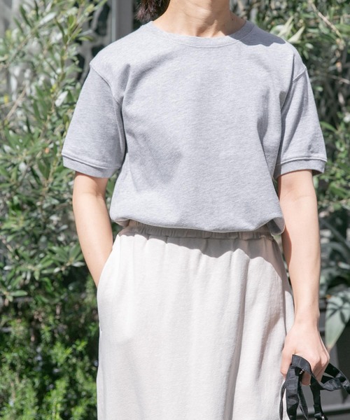 FORK&SPOON(フォークアンドスプーン)の「FORK&SPOON ヘビーウェイト天竺ショートスリーブTシャツ(Tシャツ/カットソー・レディース・グレー系その他/オフホワイト/チャコールグレー/ライトブルー・1)」の10枚目の写真