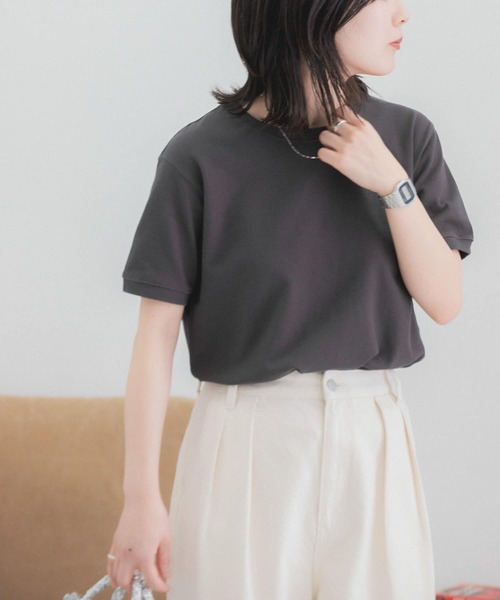 FORK&SPOON(フォークアンドスプーン)の「FORK&SPOON ヘビーウェイト天竺ショートスリーブTシャツ(Tシャツ/カットソー・レディース・グレー系その他/オフホワイト/チャコールグレー/ライトブルー・1)」の20枚目の写真