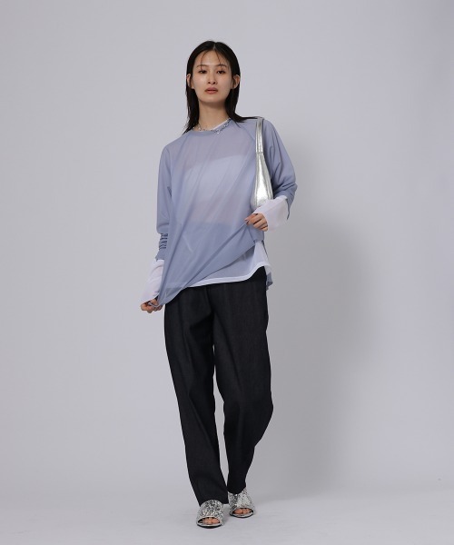 ketty cherie(ケティシェリー)の「シアーラグランロンTシャツ ≪手洗い可能≫(Tシャツ/カットソー・レディース・パープル/ブラック/ホワイト・M)」の20枚目の写真