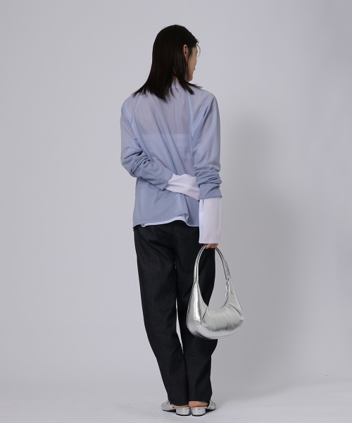 ketty cherie(ケティシェリー)の「シアーラグランロンTシャツ ≪手洗い可能≫(Tシャツ/カットソー・レディース・パープル/ブラック/ホワイト・M)」の19枚目の写真