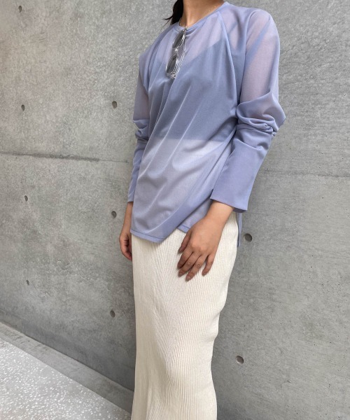 セール】シアーラグランロンTシャツ ≪手洗い可能≫（Tシャツ