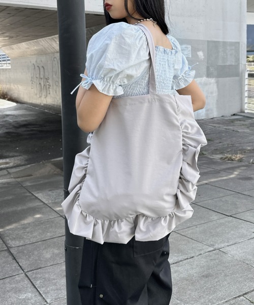 LVEU.（ラブユ.）の「【LVEU.】フリルトートバッグ / バッグ BAG