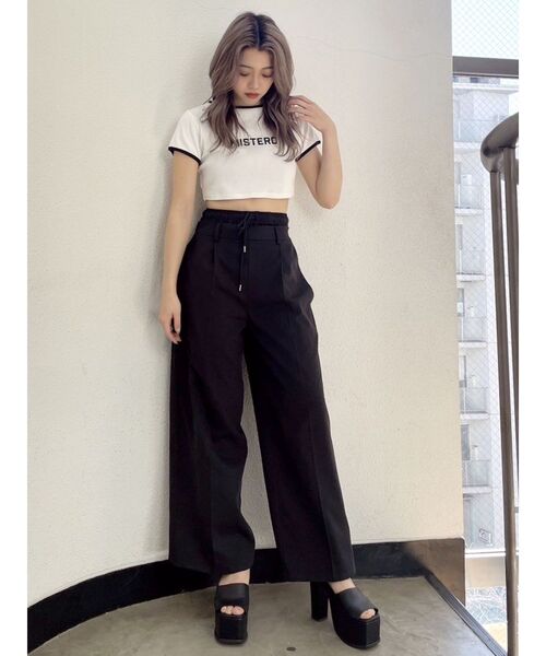 GYDA（ジェイダ）の「ダブルウエストツイルパンツ（その他パンツ・レディース・グレー/ブラック・FREE）」の6枚目の写真