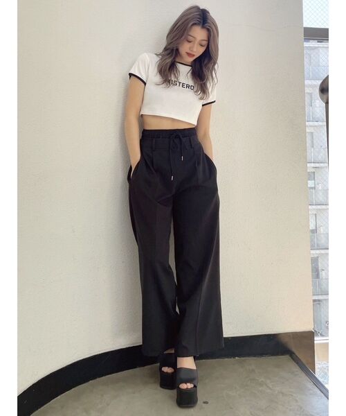 GYDA（ジェイダ）の「ダブルウエストツイルパンツ（その他パンツ・レディース・グレー/ブラック・FREE）」の7枚目の写真