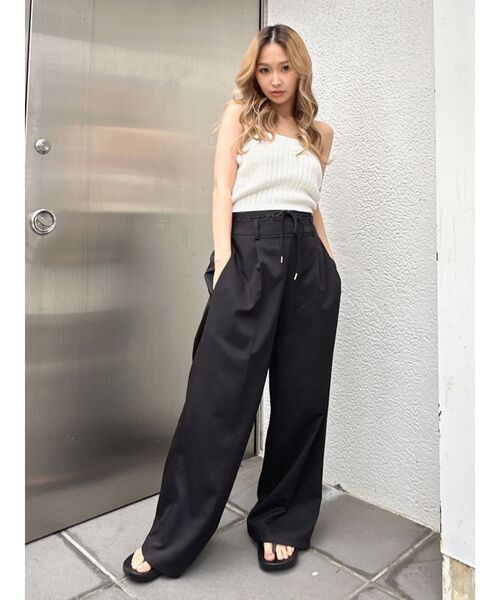 GYDA（ジェイダ）の「ダブルウエストツイルパンツ（その他パンツ・レディース・グレー/ブラック・FREE）」の9枚目の写真