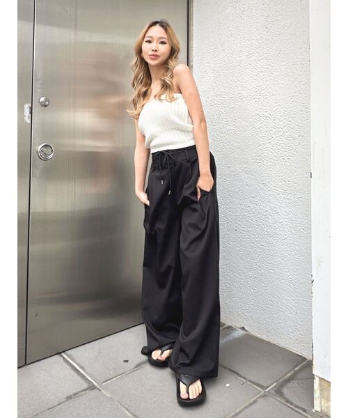 GYDA（ジェイダ）の「ダブルウエストツイルパンツ（その他パンツ・レディース・グレー/ブラック・FREE）」の12枚目の写真