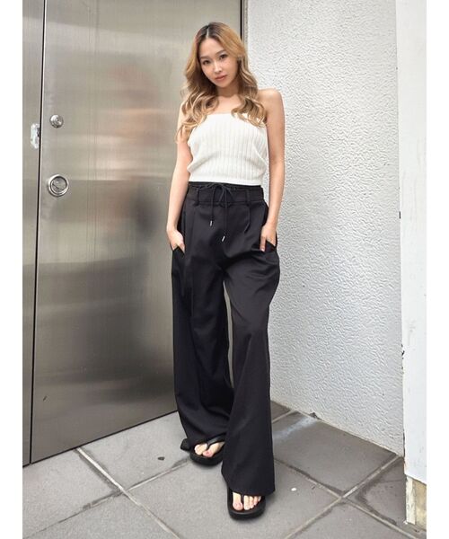 GYDA（ジェイダ）の「ダブルウエストツイルパンツ（その他パンツ・レディース・グレー/ブラック・FREE）」の13枚目の写真