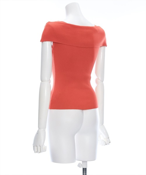 clear（クリア）の「オフショルデザインニットトップス［着回し抜群 大人 カジュアル］≪再入荷≫（ニット/セーター・レディース・ブラック/オフホワイト/ターコイズブルー/オレンジ/ホワイト×レッド/ホワイト×ブラック・F）」の9枚目の写真