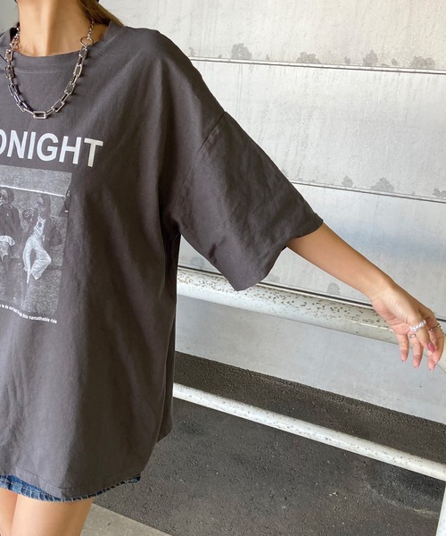 non-hedge(ノンヘッジ)の「転写ビッグ半袖Tシャツ(Tシャツ/カットソー・レディース・ブラウン/ベージュ/オフホワイト/チャコールグレー/ブラック・FREE)」の16枚目の写真
