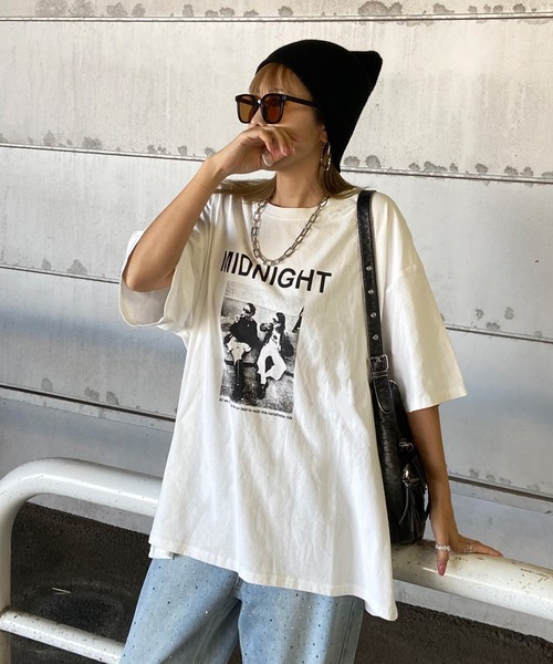 non-hedge(ノンヘッジ)の「転写ビッグ半袖Tシャツ(Tシャツ/カットソー・レディース・ブラウン/ベージュ/オフホワイト/チャコールグレー/ブラック・FREE)」の18枚目の写真