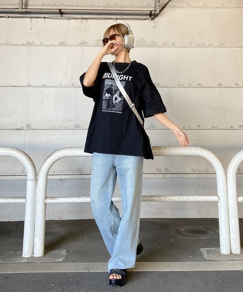 non-hedge(ノンヘッジ)の「転写ビッグ半袖Tシャツ(Tシャツ/カットソー・レディース・ブラウン/ベージュ/オフホワイト/チャコールグレー/ブラック・FREE)」の20枚目の写真