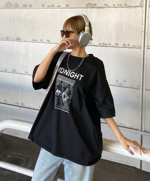 non-hedge(ノンヘッジ)の「転写ビッグ半袖Tシャツ(Tシャツ/カットソー・レディース・ブラウン/ベージュ/オフホワイト/チャコールグレー/ブラック・FREE)」の21枚目の写真
