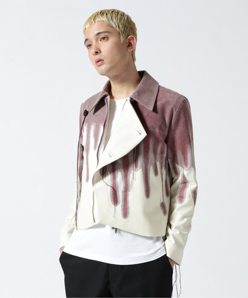 GARDEN TOKYO（ガーデントウキョウ）の「Nobuyuki Matsui/ノブユキマツイ/Dripping Zip Up Blouson（ブルゾン・メンズ・ホワイト・2）」の8枚目の写真