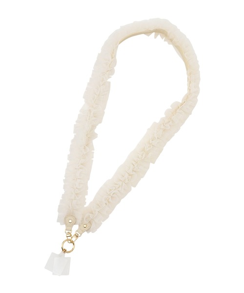 VIS（ビス）の「グラデーションフリルスマホショルダー（スマホグッズ・レディース・ライトグレー/ブラック/キナリ・FREE）」の10枚目の写真