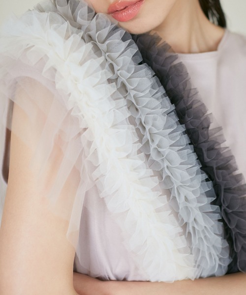 VIS（ビス）の「グラデーションフリルスマホショルダー（スマホグッズ・レディース・ライトグレー/ブラック/キナリ・FREE）」の16枚目の写真