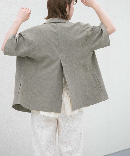 KBF（ケイビーエフ）の「『UR TECH DRYLUXE』バックスリットジャケット（その他アウター・レディース・ベージュ系その他/グレー・ONE）」の10枚目の写真