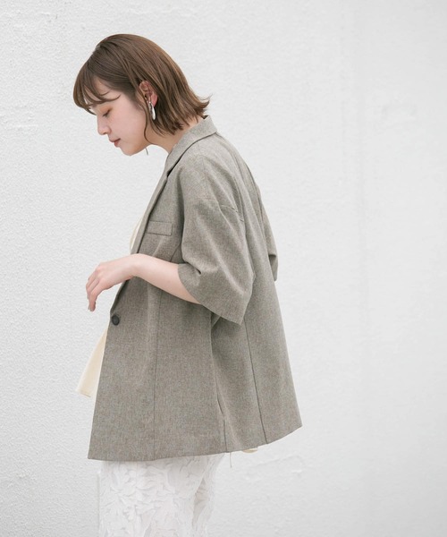 KBF（ケイビーエフ）の「『UR TECH DRYLUXE』バックスリットジャケット（その他アウター・レディース・ベージュ系その他/グレー・ONE）」の9枚目の写真