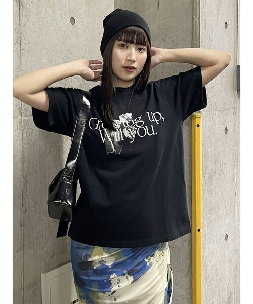 MURUA(ムルーア)の「オーガビッツフォトTシャツ(Tシャツ/カットソー・レディース・ホワイト/ブラック・FREE)」の8枚目の写真