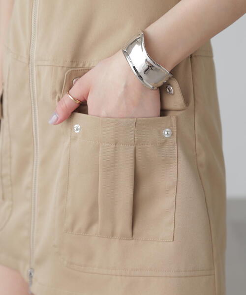 FREE'S MART（フリーズマート）の「◆フロントジップカーゴスカパン（スカート・レディース・カーキ/ブラック/ベージュ・MEDIUM/SMALL）」の6枚目の写真