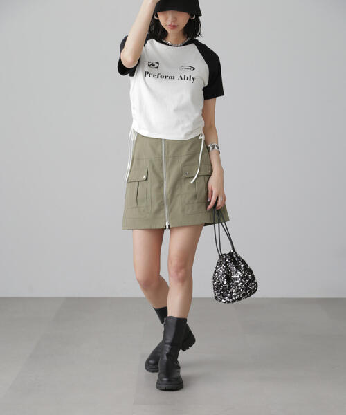 FREE'S MART（フリーズマート）の「◆フロントジップカーゴスカパン（スカート・レディース・カーキ/ブラック/ベージュ・MEDIUM/SMALL）」の21枚目の写真
