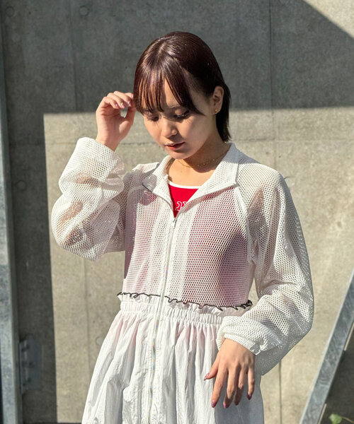 CIAOPANIC(チャオパニック)の「【WEB限定】メッシュナイロンドッキングワンピース(ワンピース・レディース・ホワイト/ブラック・ONE SIZE)」の10枚目の写真