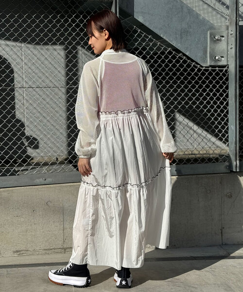 CIAOPANIC(チャオパニック)の「【WEB限定】メッシュナイロンドッキングワンピース(ワンピース・レディース・ホワイト/ブラック・ONE SIZE)」の14枚目の写真