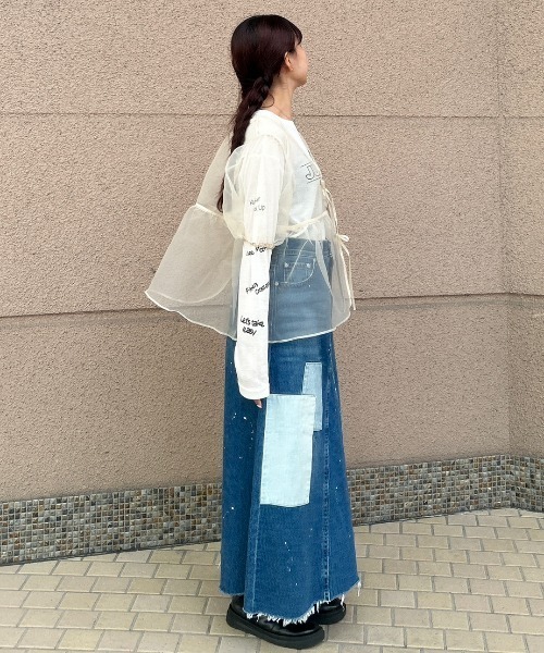 RODEO CROWNS WIDE BOWL(ロデオクラウンズワイドボウル)の「2WAYシアーブラウス(シャツ/ブラウス・レディース・ホワイト/ライトグリーン/ブラック・FREE)」の8枚目の写真