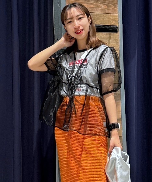 RODEO CROWNS WIDE BOWL(ロデオクラウンズワイドボウル)の「2WAYシアーブラウス(シャツ/ブラウス・レディース・ホワイト/ライトグリーン/ブラック・FREE)」の11枚目の写真