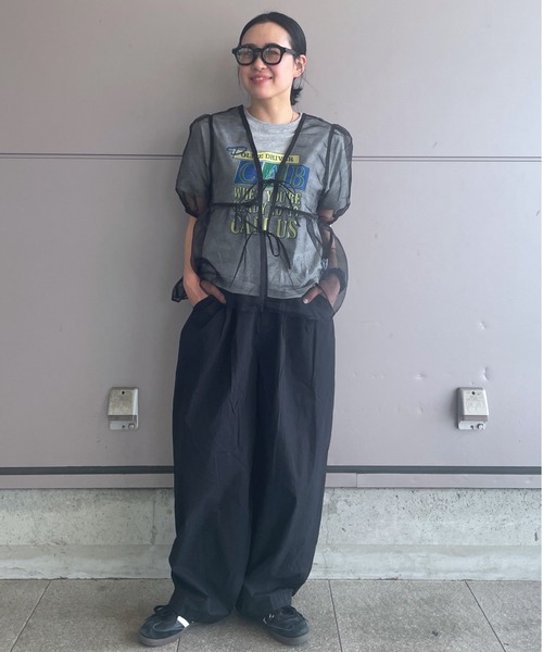 RODEO CROWNS WIDE BOWL(ロデオクラウンズワイドボウル)の「2WAYシアーブラウス(シャツ/ブラウス・レディース・ホワイト/ライトグリーン/ブラック・FREE)」の14枚目の写真