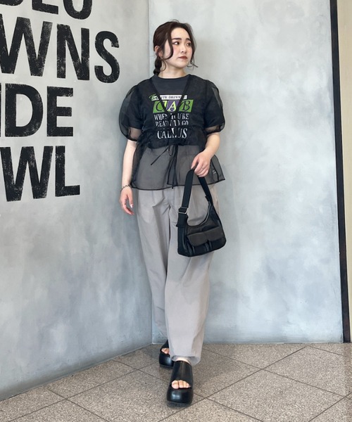 RODEO CROWNS WIDE BOWL(ロデオクラウンズワイドボウル)の「2WAYシアーブラウス(シャツ/ブラウス・レディース・ホワイト/ライトグリーン/ブラック・FREE)」の16枚目の写真