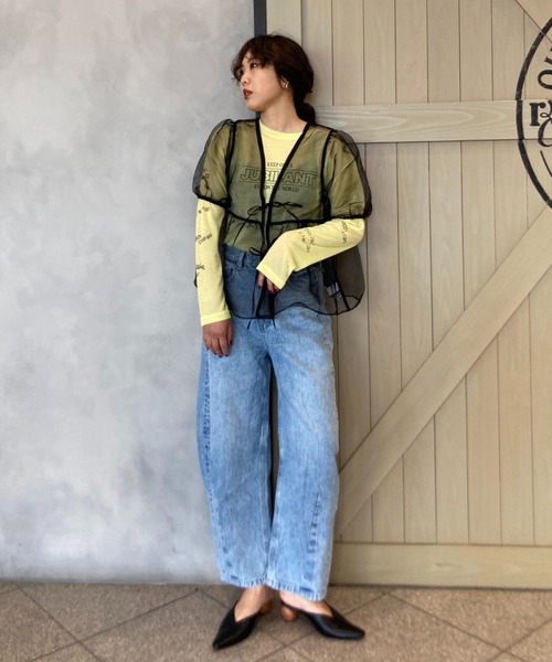 RODEO CROWNS WIDE BOWL(ロデオクラウンズワイドボウル)の「2WAYシアーブラウス(シャツ/ブラウス・レディース・ホワイト/ライトグリーン/ブラック・FREE)」の18枚目の写真