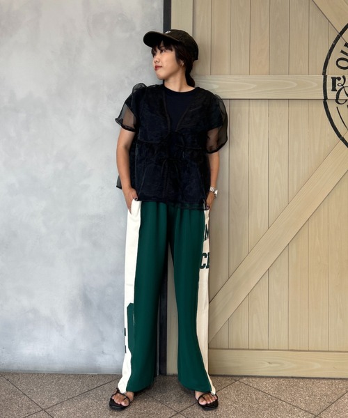 RODEO CROWNS WIDE BOWL(ロデオクラウンズワイドボウル)の「2WAYシアーブラウス(シャツ/ブラウス・レディース・ホワイト/ライトグリーン/ブラック・FREE)」の17枚目の写真