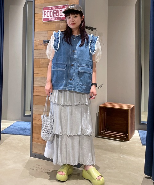 RODEO CROWNS WIDE BOWL(ロデオクラウンズワイドボウル)の「2WAYシアーブラウス(シャツ/ブラウス・レディース・ホワイト/ライトグリーン/ブラック・FREE)」の19枚目の写真