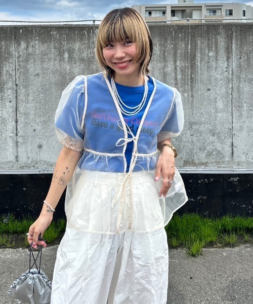 RODEO CROWNS WIDE BOWL(ロデオクラウンズワイドボウル)の「2WAYシアーブラウス(シャツ/ブラウス・レディース・ホワイト/ライトグリーン/ブラック・FREE)」の20枚目の写真