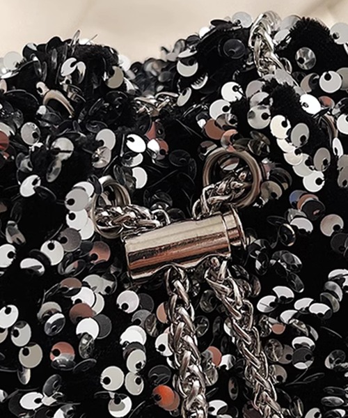 DAY CLOSET（デイ クローゼット）の「レディース スパンコールミニキンチャクショルダーバッグ（ショルダーバッグ・レディース・シルバー/ブラック・ONE SIZE）」の13枚目の写真