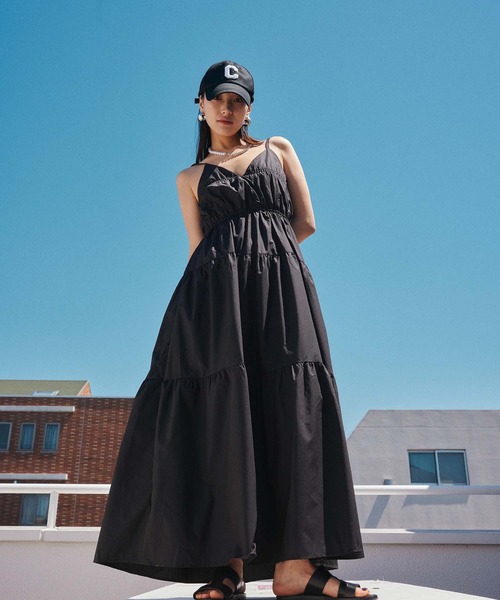 Edit Sheen（エディットシーン）の「ギャザーフリルキャミソールワンピース（ワンピース・レディース・カーキ/ブラック/ホワイト・S/M）」の2枚目の写真