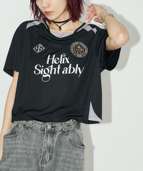 Auntie Rosa Holiday（アンティローザホリデー）の「メッシュ切替ルーズゲームシャツTEE（Tシャツ/カットソー・レディース・ホワイト/ブラック・FREE）」の13枚目の写真