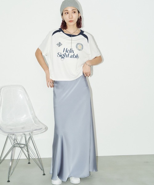 Auntie Rosa Holiday（アンティローザホリデー）の「メッシュ切替ルーズゲームシャツTEE（Tシャツ/カットソー・レディース・ホワイト/ブラック・FREE）」の18枚目の写真
