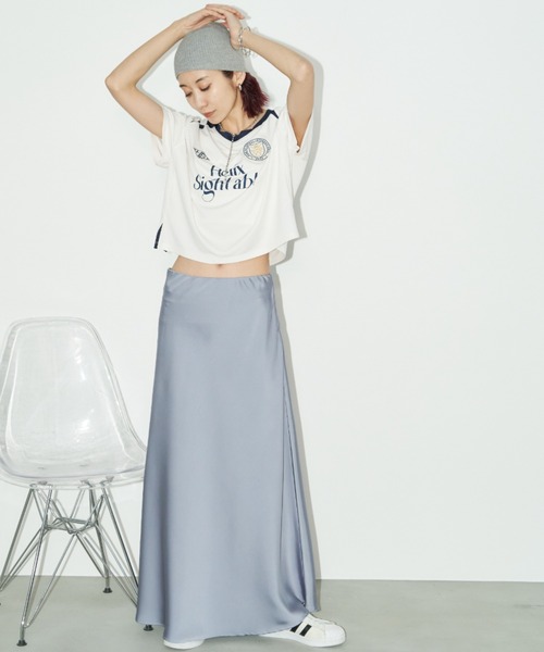 Auntie Rosa Holiday（アンティローザホリデー）の「メッシュ切替ルーズゲームシャツTEE（Tシャツ/カットソー・レディース・ホワイト/ブラック・FREE）」の16枚目の写真