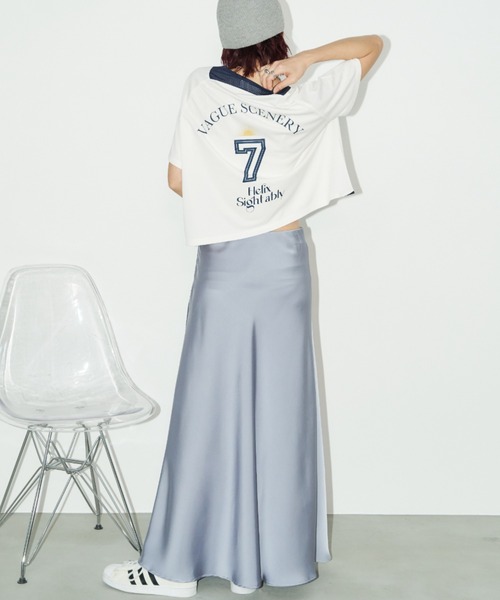 Auntie Rosa Holiday（アンティローザホリデー）の「メッシュ切替ルーズゲームシャツTEE（Tシャツ/カットソー・レディース・ホワイト/ブラック・FREE）」の14枚目の写真
